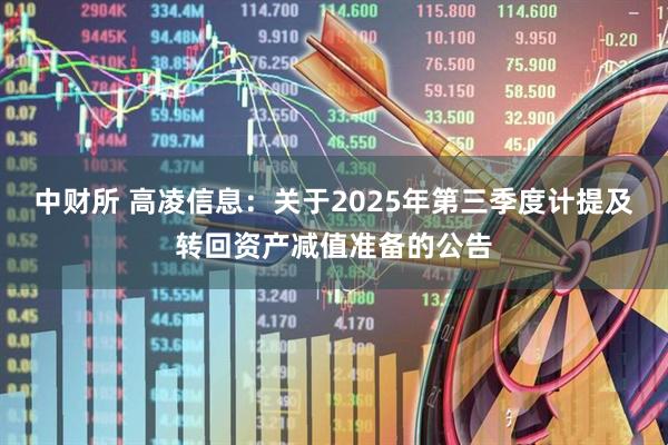 中财所 高凌信息：关于2025年第三季度计提及转回资产减值准备的公告